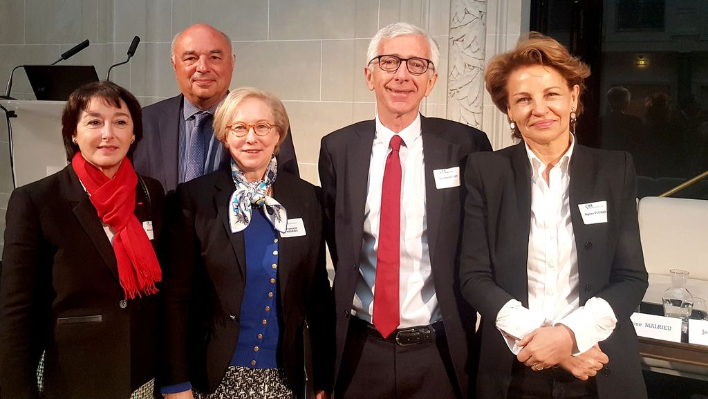 De gauche à droite, Monique Cohen, Jean-Paul Bailly, Françoise Malrieu, Laurent Galzy et Agnès Touraine