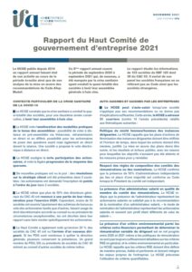 Fiche IFA de l'administrateur - Synthèse du rapport HCGE 2021