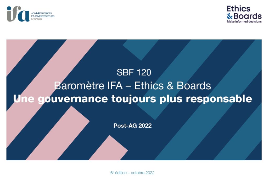 Baromètre IFA - Ethics&amp;Board du SBF 120 - Post AG 2022