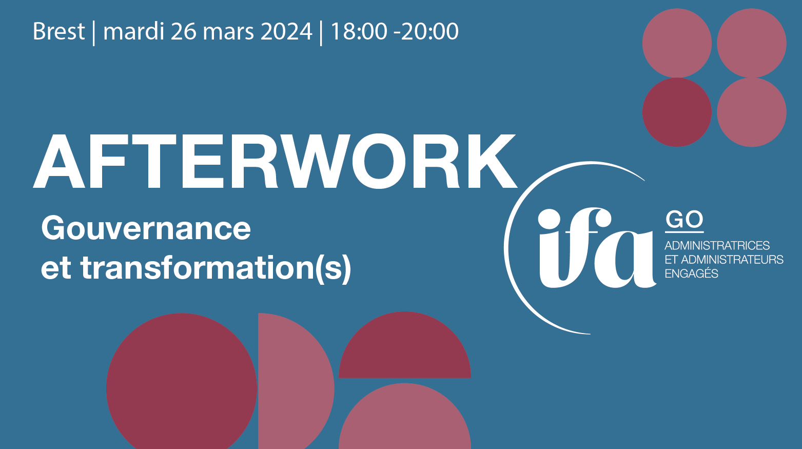 Afterwork IFA GO à Brest | 26 mars 2024 | Gouvernance et transformation(s)