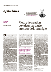 Parution ce jour dans "LES ECHOS" d’une tribune de Denis TERRIEN, président de l’IFA, sur la création de valeur partagée.