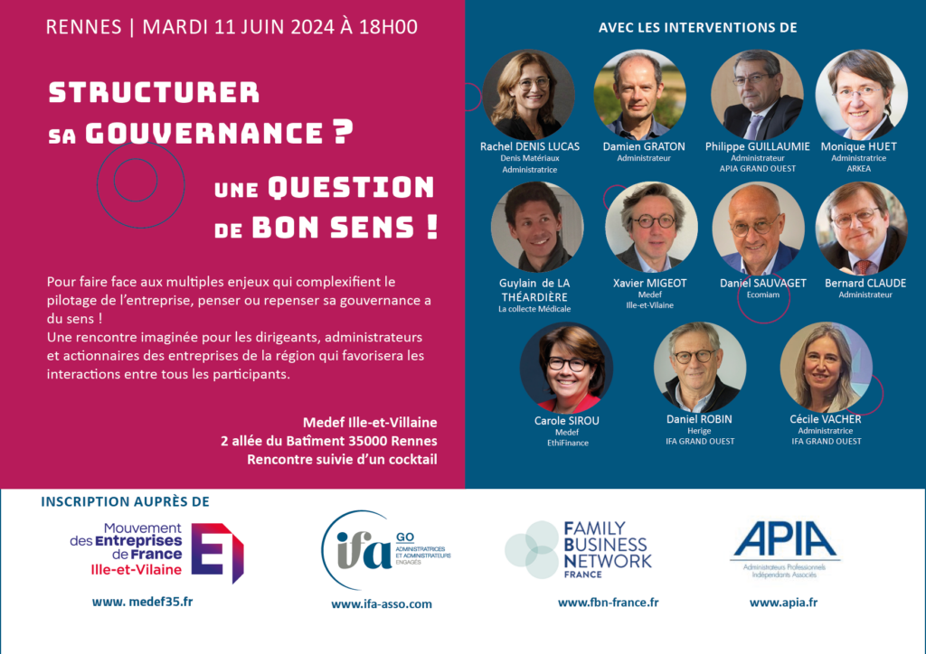 Conférence à Rennes | 11 juin 2024 | Structurer sa gouvernance ?