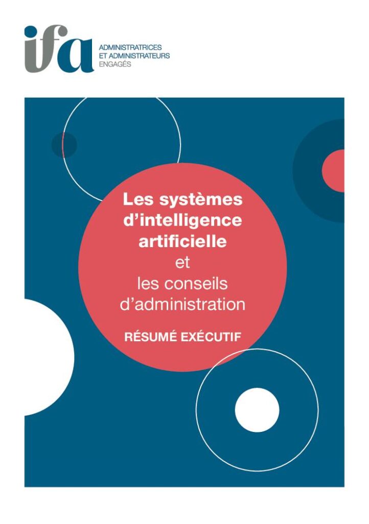 Résumé exécutif - Les systèmes d'intelligence artificielle et les conseils d'administration