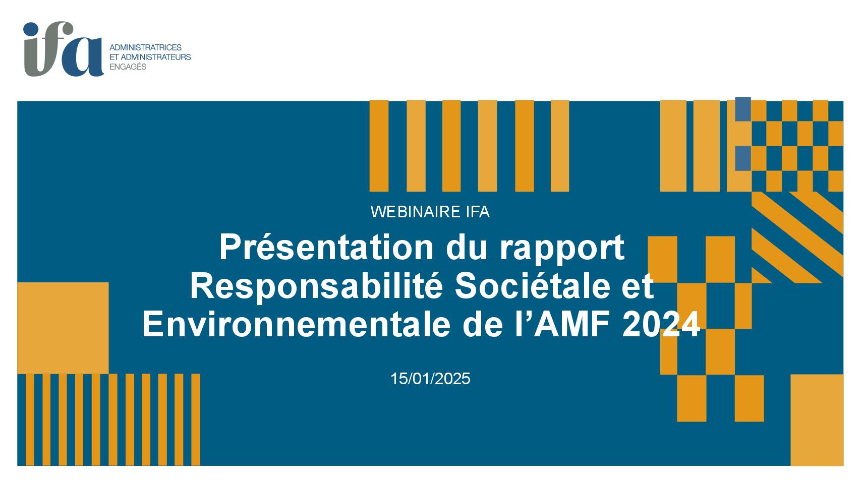 Webinar - Présentation du rapport de responsabilité sociétale & environnementale