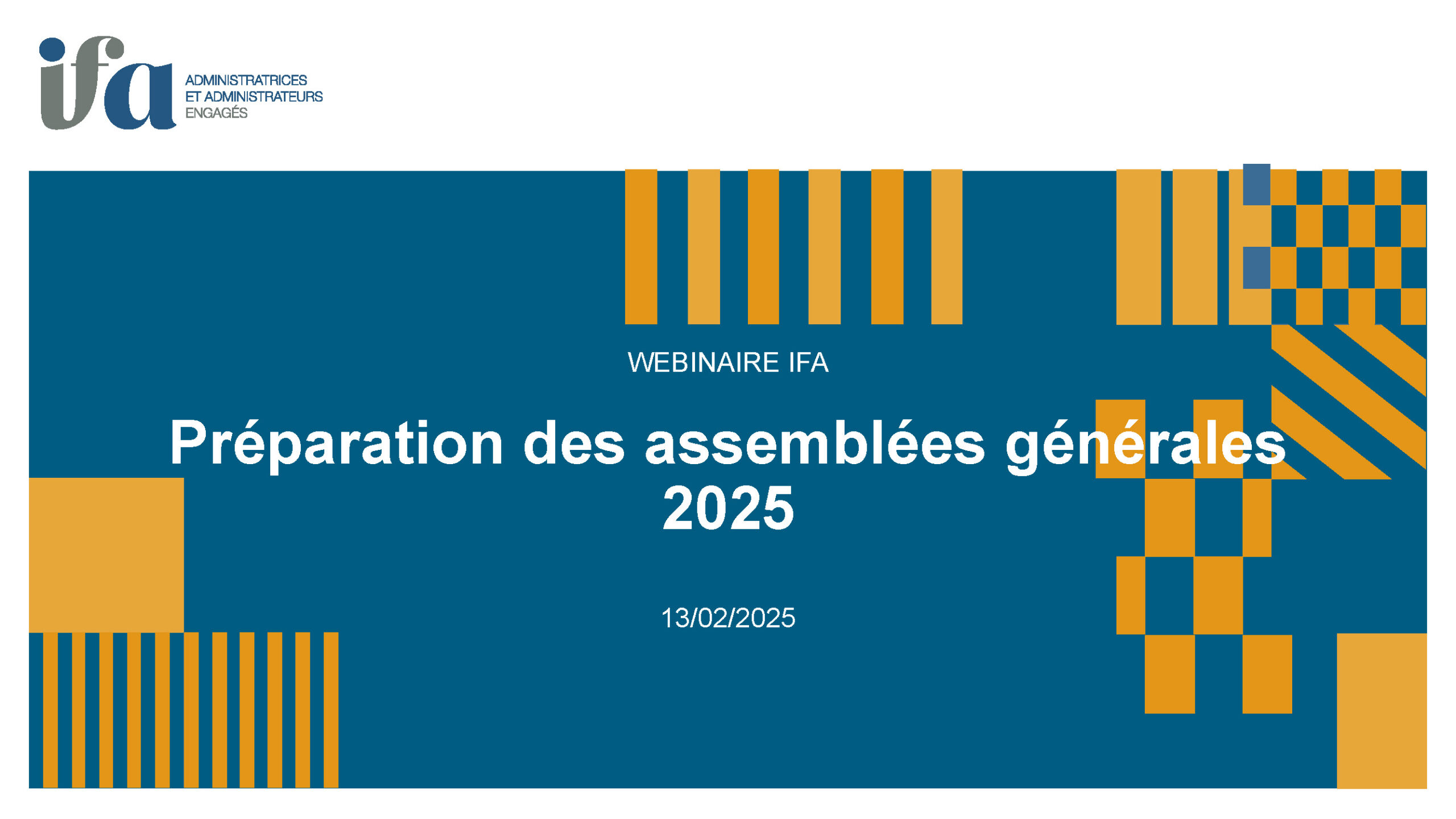 Webinar - Préparation des Assemblées Générales 2025