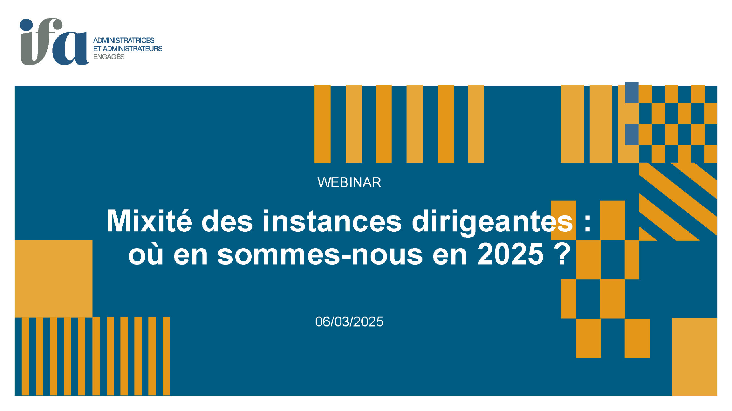 Webinar - Mixité des instances dirigeantes : où en sommes-nous en 2025 ?