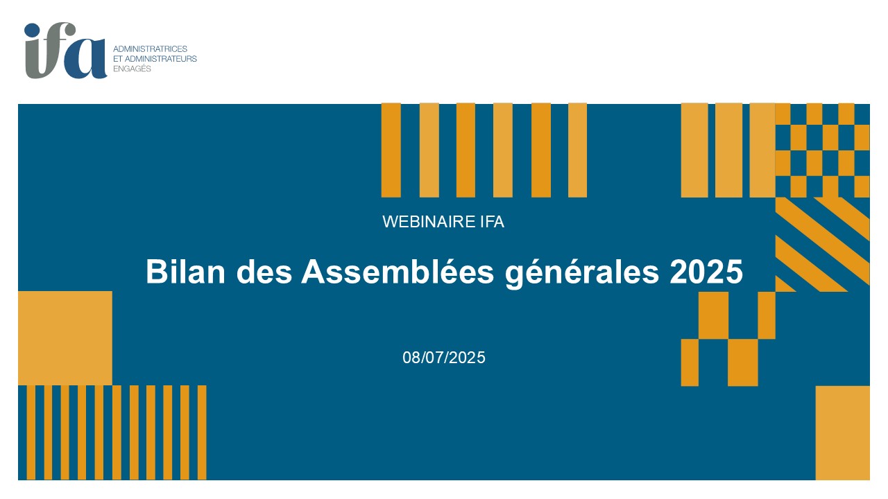Webinar - Bilan des Assemblées Générales 2025