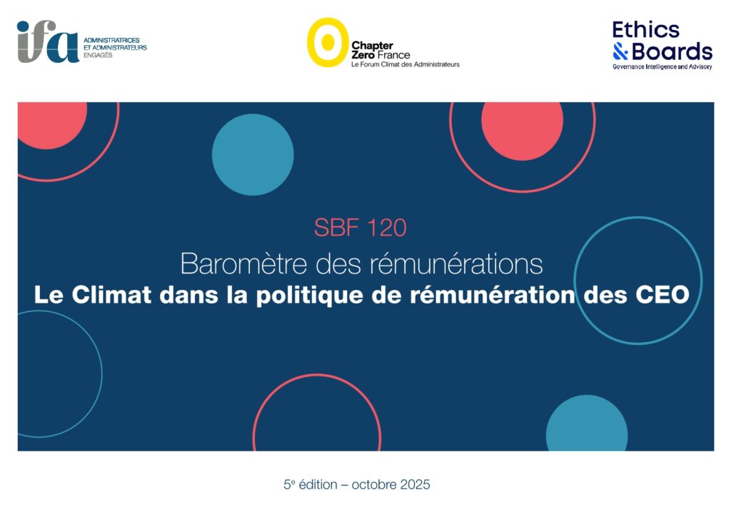Baromètre IFA - Chapter Zero France - Ethics&Boards du climat dans la politique de rémunération des CEO 2025